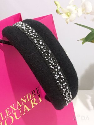 法國訂製款 Alexandre Zouari 全新真品髮箍 超美黑絨水晶髮箍 髮圈