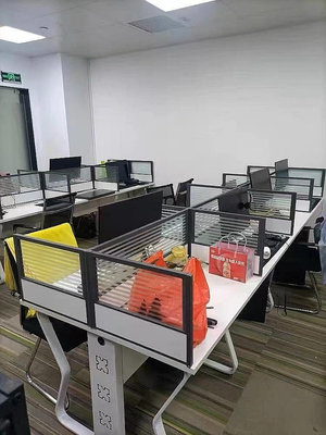辦公桌桌面屏風擋板隔板可定制隔斷辦公室工位電腦桌子玻璃圍擋板-優品