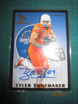 #換新收藏#[TYLER SHOEMAKER][FLEER][RC][新人簽名卡][NFL][美式足球]~2012-13