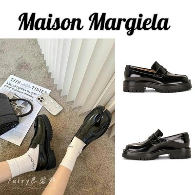 Maison Magiela/馬吉拉 23新款Tabi分趾鞋女士厚底粗跟樂福鞋皮鞋
