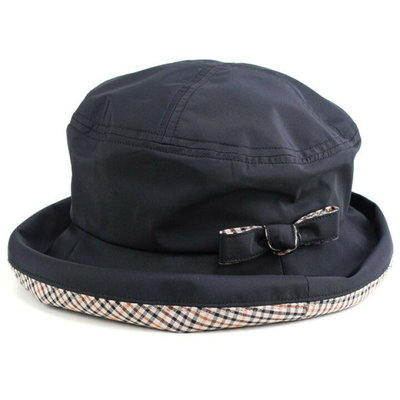 Co媽精品代購 日本製 正版 DAKS 遮光99.99 抗紫外線 內緣經典格紋 遮陽帽 帽子 帽 黑色