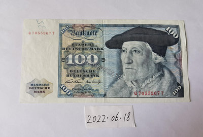 德國1970年100馬克 外國鈔票 錢鈔 紙鈔【大收藏家】11272
