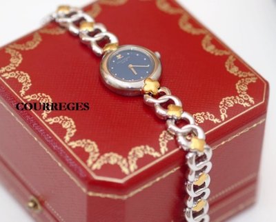 轉自 [來我家挖寶] 法國名牌精品 COURREGES 女用手錶 日本機心 銀色秀氣典雅小圓面 漂亮美品 1360元起標