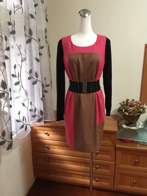 iROO時尚款好搭粉桃紅淺棕雙拼無袖美洋(#38)～（VK、poupine、M0MA、ZARA)