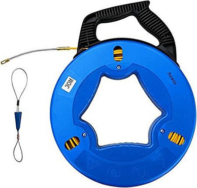 Aewio【日本代購】電線拉線器 穿線器 管路拉線30m - 藍色