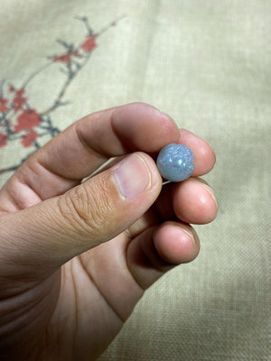 新疆和闐玉籽料青花白底點墨卡11.8貔貅珠，做工不錯，1