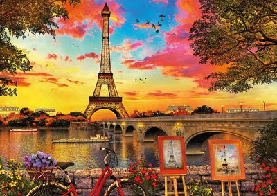 17675 3000片歐洲進口拼圖 EDUCA 繪畫風景 Dominic Davison 法國巴黎 艾斐爾鐵塔