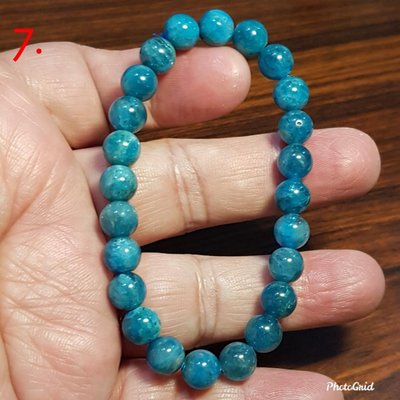 藍磷灰石 磷灰石 手鍊 手環 手珠 BLUE0701-3