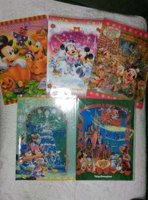 Disney land日本東京迪士尼樂園萬聖節聖誕節L夾/檔案夾/資料夾/文件夾 非明信片小美人魚美女與野獸腦筋急轉彎