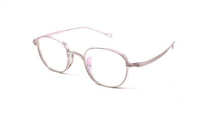 【本閣】JZ8016 日本手工眼鏡造型光學眼鏡框 純鈦鼻墊超輕銀色 大頭臉 龜萬年造型