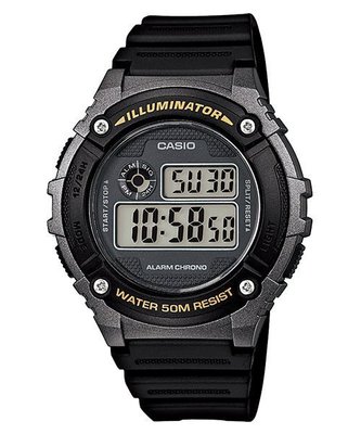 CASIO手錶公司貨防水50米 計時碼表/LED照明 學生錶/當兵W-216H-1B