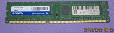 【寬版單面顆粒】 ADATA 威剛  DDR3-1333  2G   桌上型二手記憶體 【原廠終保】