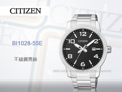 CASIO 手錶專賣店 國隆 CITIZEN星辰_BI1028-55E_石英錶_日 期/星期_不鏽鋼_男錶