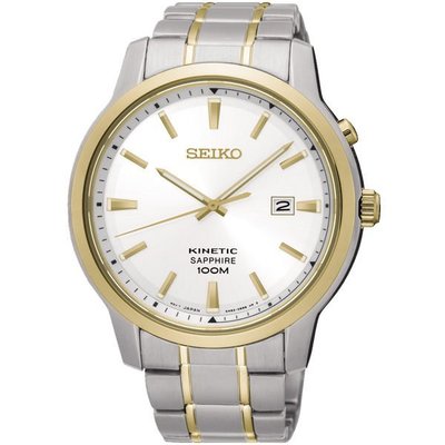 SEIKO Kinetic 人動電能腕錶-白X金/43mm 5M82-0AX0KS/SKA742P1