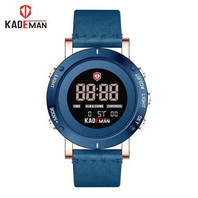 KADEMAN 原廠正品 瑞士潮牌 大錶盤 多功能時間顯示 夜光顯示 日本機芯 簡約時尚型男電子石英腕錶【S &amp; C】
