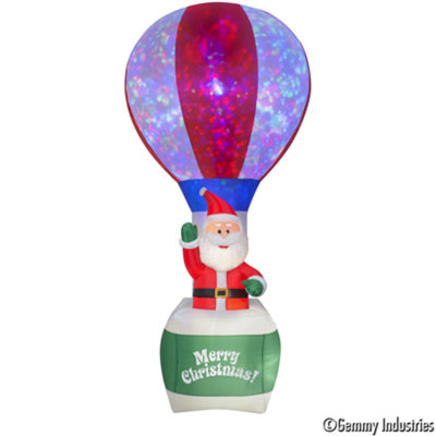 充氣毛絨老公坐熱氣球-萬花筒(紅綠藍)，聖誕/聖誕佈置/充氣擺飾好收納/聖誕充氣，節慶王【X007936】
