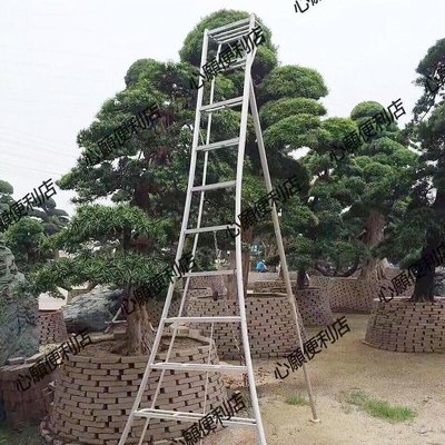 下殺-羅漢松造型綠化多功能三腳梯五步梯安全梯園林三角梯厚鋁合金