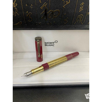 海外購萬寶龍 Montblanc 埃及特殊風格紅色金色滾輪 / 噴泉 / 圓珠筆辦公室學校禮品筆