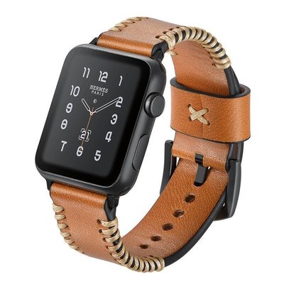 【可開發票】適用apple watch6表帶真皮iwatch 2 3 4 5 6代蘋果手表小牛皮series 5腕帶金屬