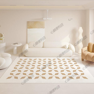 簡約北歐家用客廳地毯整鋪INS侘寂風臥室床邊毯沙發茶幾大毛絨毯-心願便利店