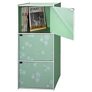 [家事達] 台灣SA-1330-GY《COLOR BOX》3格3門收納櫃 ~自然綠 特價 書櫃 收納櫃 門櫃
