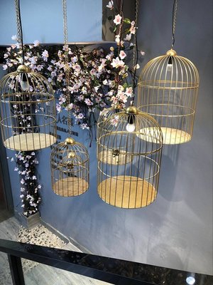 鳥籠歐式鐵藝鳥籠 裝飾鳥籠花籠擺設鳥籠軟裝裝飾燈籠吊燈鳥籠花架燕芳如意鋪~