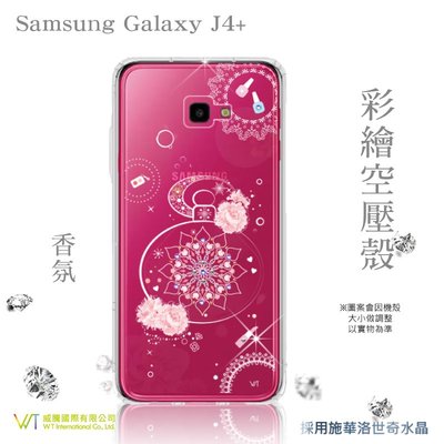 【WT 威騰國際】WT® Samsung Galaxy J4+ 施華洛世奇水晶 彩繪空壓殼 軟殼 -【香氛】