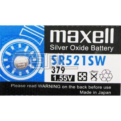 [百威電子]日本製 maxell 鈕扣電池 SR521SW / 379 (1.55V) 計算機溫度計主機板手錶水銀電池