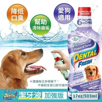 美國 Dental Fresh 潔牙白《犬貓適用-潔牙液(加強版)》17oz(503ml)