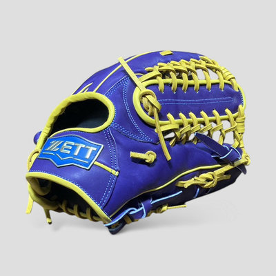 棒球帝國- ZETT 332系列A級硬式牛皮棒壘球手套 BPGT-33238 外野手用 紫藍色