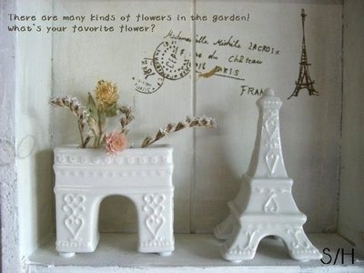 艾苗小屋-日本進口 Blanc Vase 巴黎埃菲爾鐵塔/拱門裝飾品