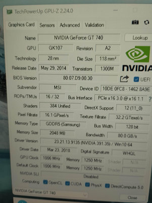 (效能優於GTX650)+(擁有GTX實力)華碩GeForce GT 740顯示卡(高檔128bit匯流排)