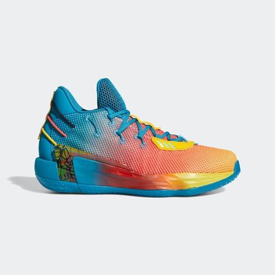 南◇2021 4月 Adidas DAME 7 AVATAR 籃球鞋 FZ4409 藍橘黃紅 塗鴉 低筒 運動籃球鞋
