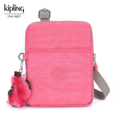 現貨直出 Kipling 猴子包 桃粉 K12582 mini 手機包 隨身包 斜背包 護照 旅行 輕便 輕量 多夾層 多功能 防水 限時優惠 明星大牌同款