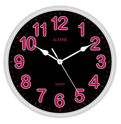地球儀鐘錶 A-ONE 典雅時鐘 台灣製造 超靜音螢光字 小型掛鐘 時尚居家百搭【超低價155】TG-0315螢光紅
