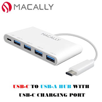 Macally  3.1 USB-C TO 4 PROT USB A HUB + USB-C(4埠集線器)