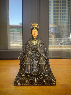 純銅泰山聖母像 泰山娘娘神像 泰山奶奶像14206