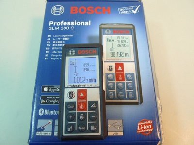 [測量儀器量販店]BOSCH  glm100c手持雷射測距儀 可藍芽傳輸 全新過季商品出清