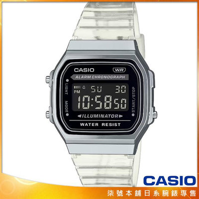 【柒號本舖】CASIO 卡西歐懷舊復古電子膠帶錶 # A168XES-1B (台灣公司貨)