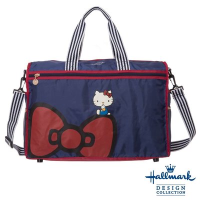 41+本通@gift41 Hallmark Kitty 聯名 可收納旅行袋 蝴蝶結 藍色 HLKT15B215NY