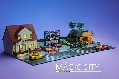 速度與激情Magic City 1:64 魔都模型.速度與激情建筑場景 汽車模型場景周邊車模