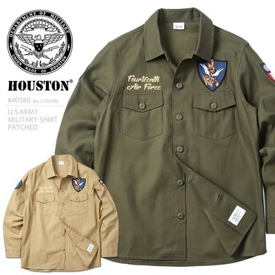 TSU 日本代購 HOUSTON 40580 U.S.ARMY シャツ PATCHED  軍裝 襯衫外套