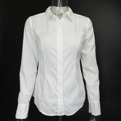 美國品牌Guess白色抽繩收腰蕾絲長袖襯衫