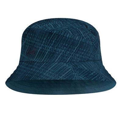 【BUFF】BF122591-707 可收納漁夫帽-暗藍刷紋 防晒帽 防曬帽 遮陽帽