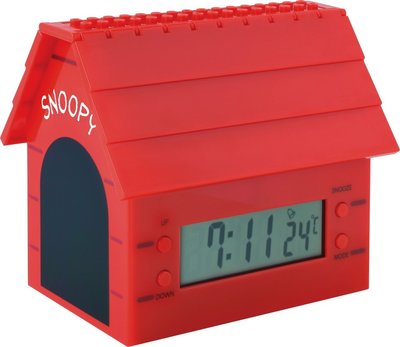 【雍容華貴】現貨！7-11  史努比 Snoopy 70週年積木造型狗屋電子鐘/時鐘/鬧鐘/溫度/日期,可收納小物