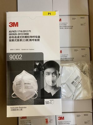 3M9002頭戴式防塵口罩 防粉塵 P1等級口罩 50片/盒《JUN EASY》