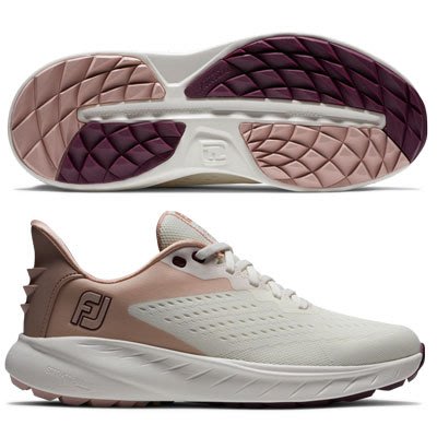 (易達高爾夫)全新原廠FOOTJOY Flex XP 95446 米/粉色 女仕 透氣輕量 無釘 高爾夫球鞋