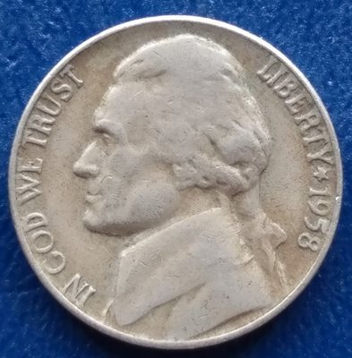 美國   傑佛遜    5分   1958   鎳幣       280-285