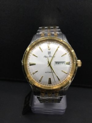 【金台鐘錶】【奧柏表 Olym Pianus】簡約時尚復刻機械腕錶990-141AMSK半金