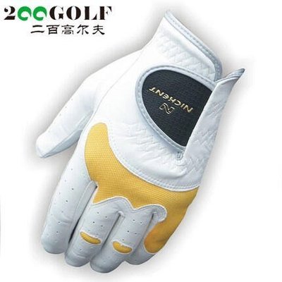 熱銷 高爾夫手套 NICKENT高爾夫手套 左手 白羊皮黃網布 手套